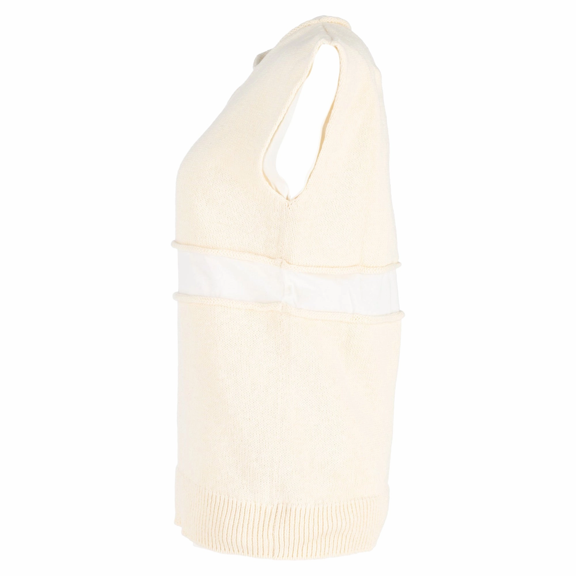 Jil Sander Knit Layered Sweater Vest in Yellow Wool