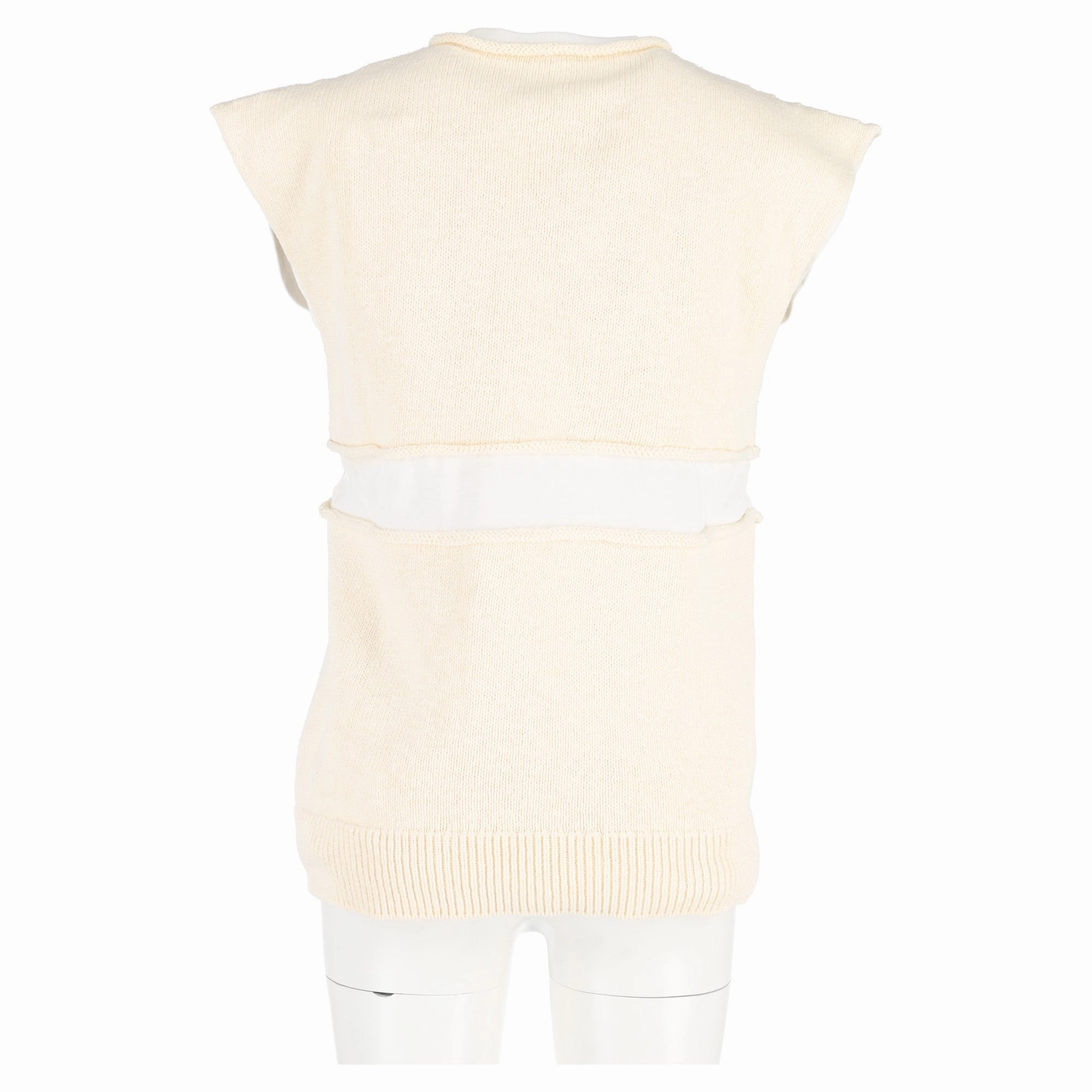 Jil Sander Knit Layered Sweater Vest in Yellow Wool