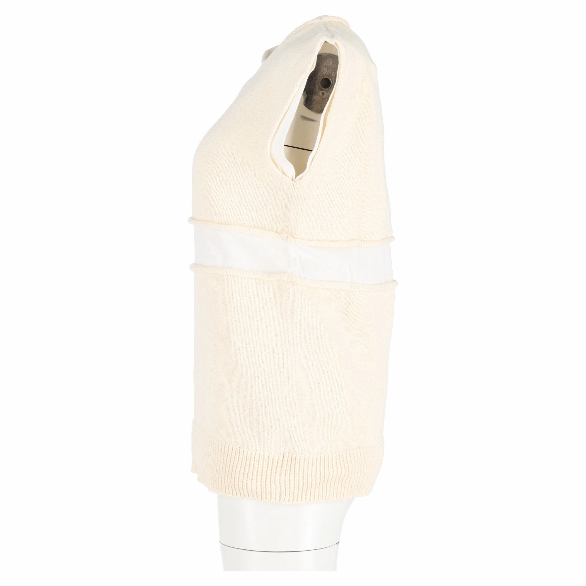 Jil Sander Knit Layered Sweater Vest in Yellow Wool