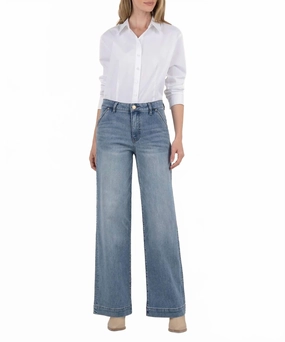 Jodi High Rise Wide Leg Jeans In Vital womens Bermuda shorts promo