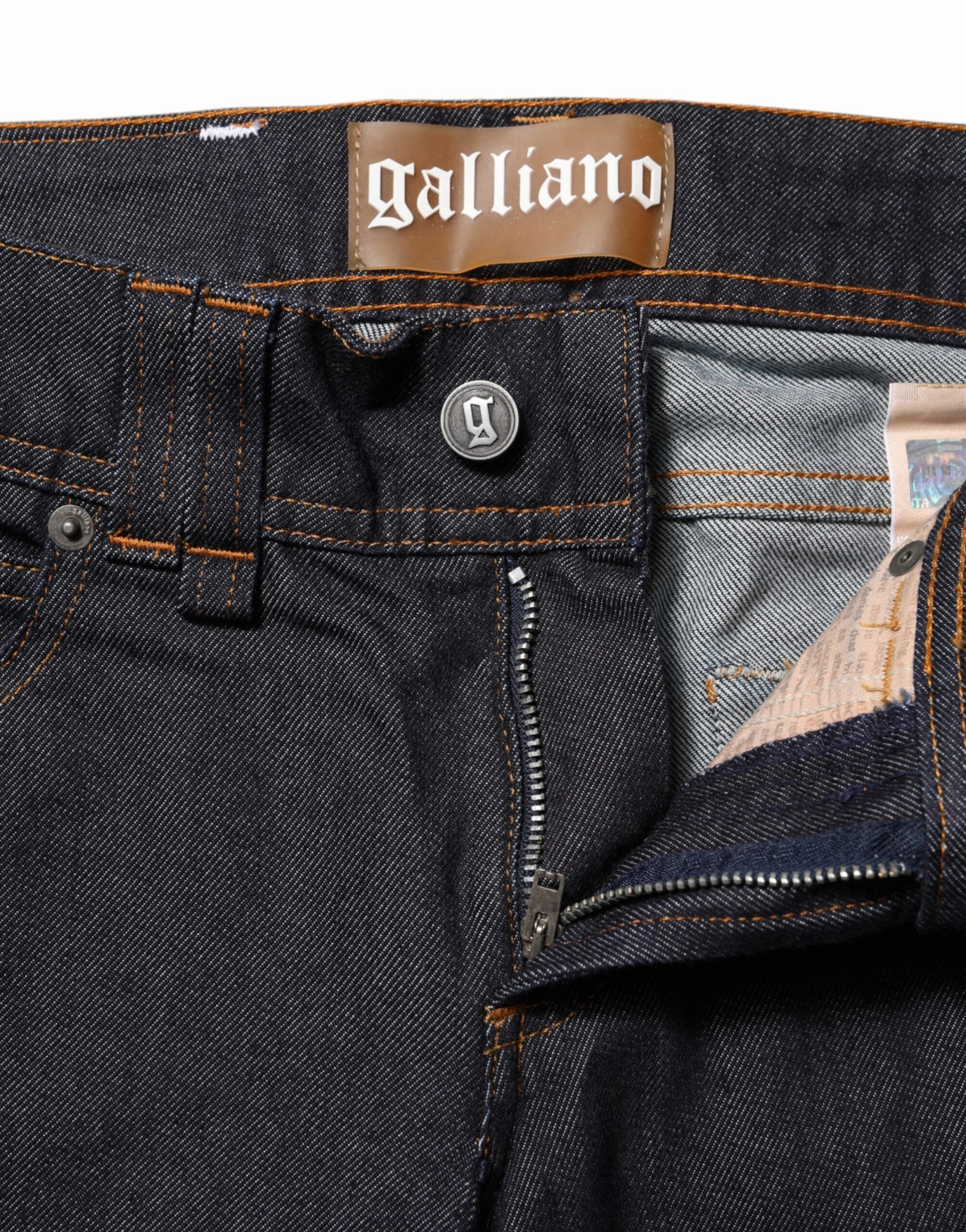 John Galliano Mid Waist Cotton Wide Leg Women's Jeans