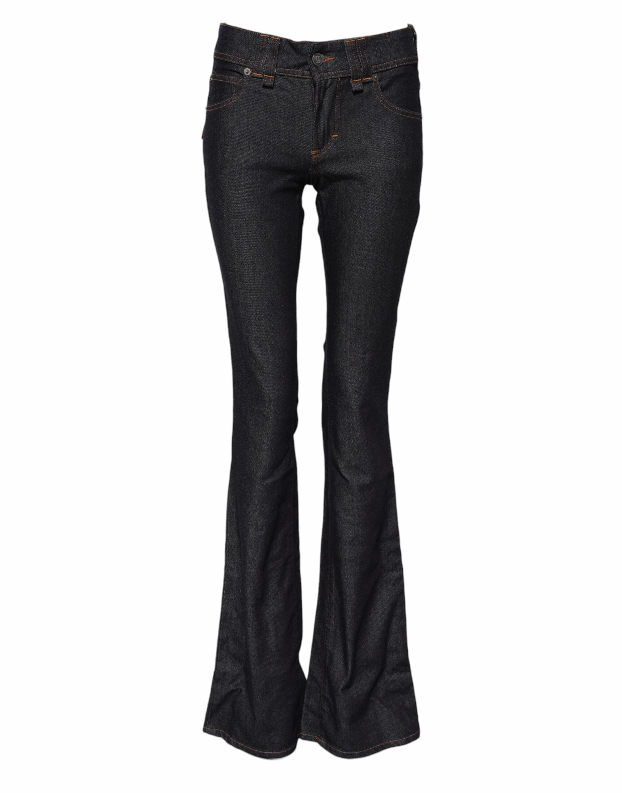 John Galliano Mid Waist Cotton Wide Leg Women's Jeans womens tailored trousers deal