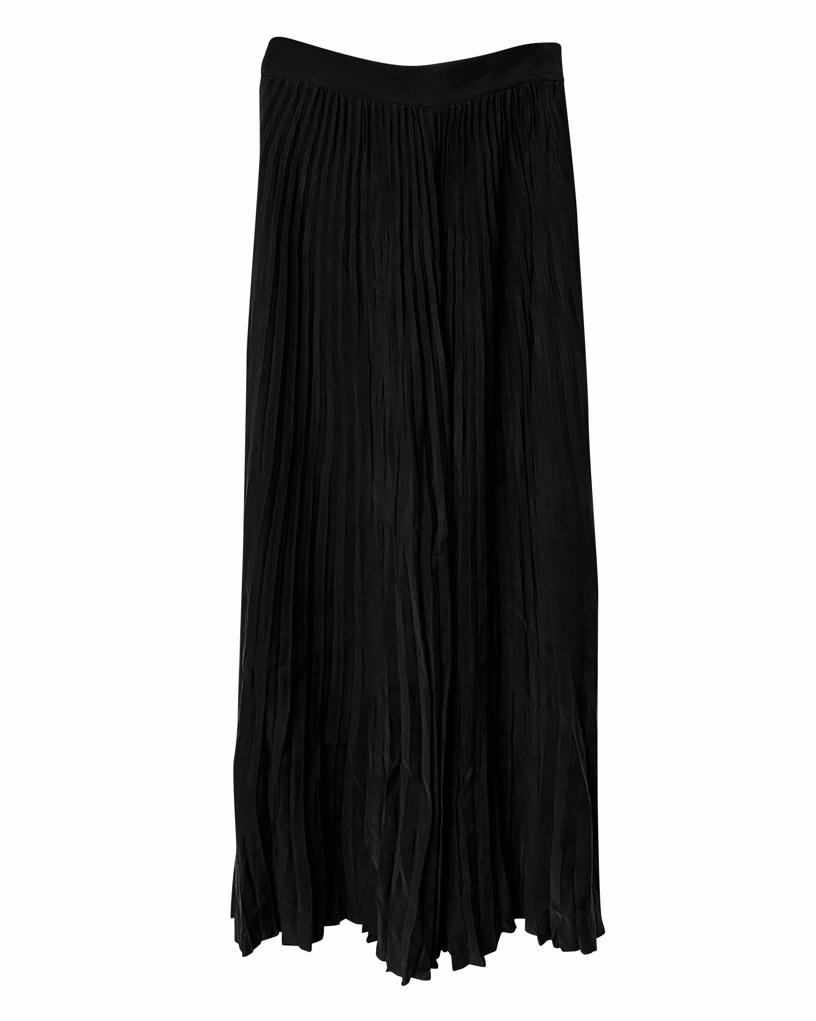 Joseph Pleated Midi Skirt in Black Cupro