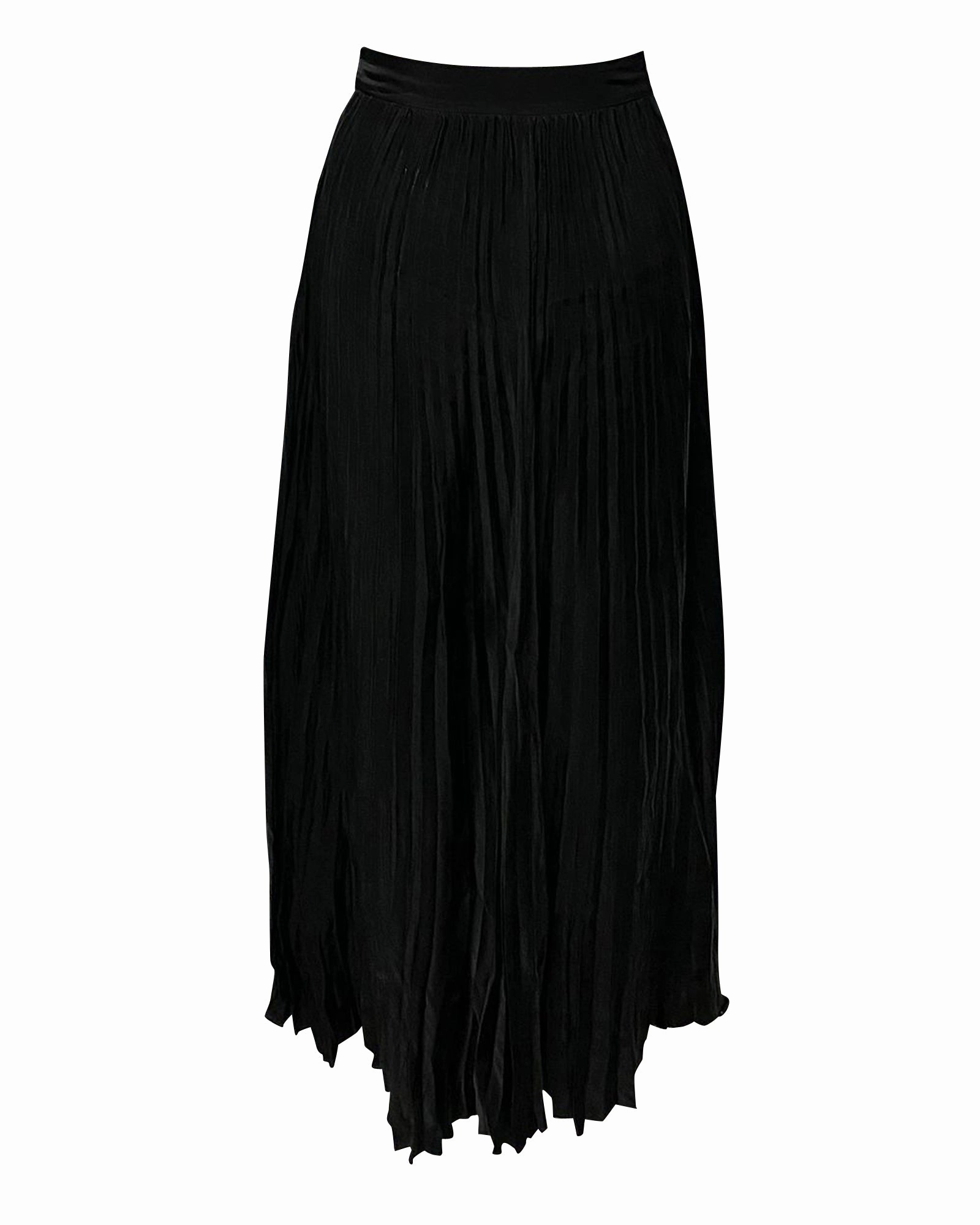 Joseph Pleated Midi Skirt in Black Cupro