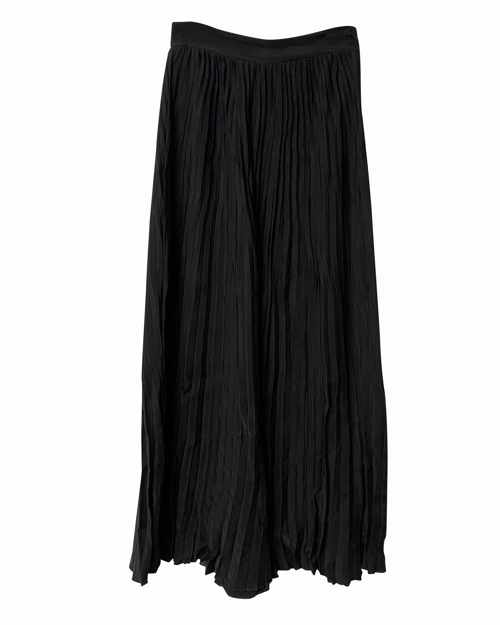 Joseph Pleated Midi Skirt in Black Cupro