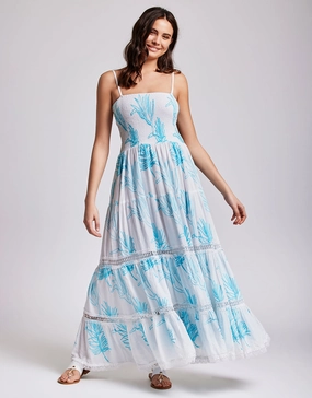Joy Strappy Maxi Dress - Turquoise Swim Womens - bikinis clearance