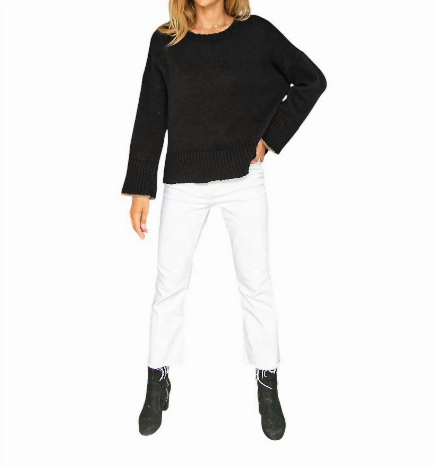 Jules Crew Chunky Sweater In Black