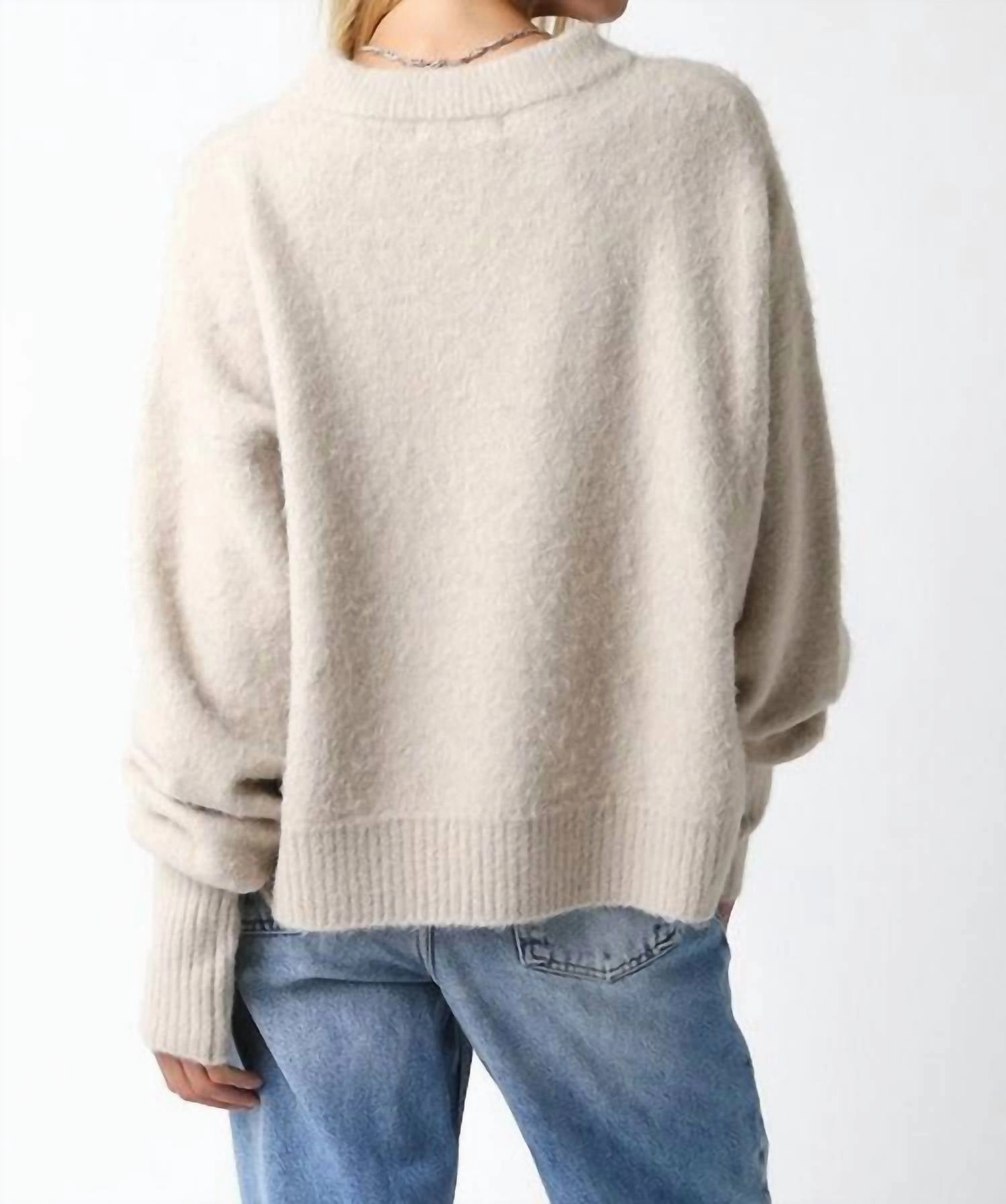Juli Cozy Crew Neck Sweater In Oatmeal