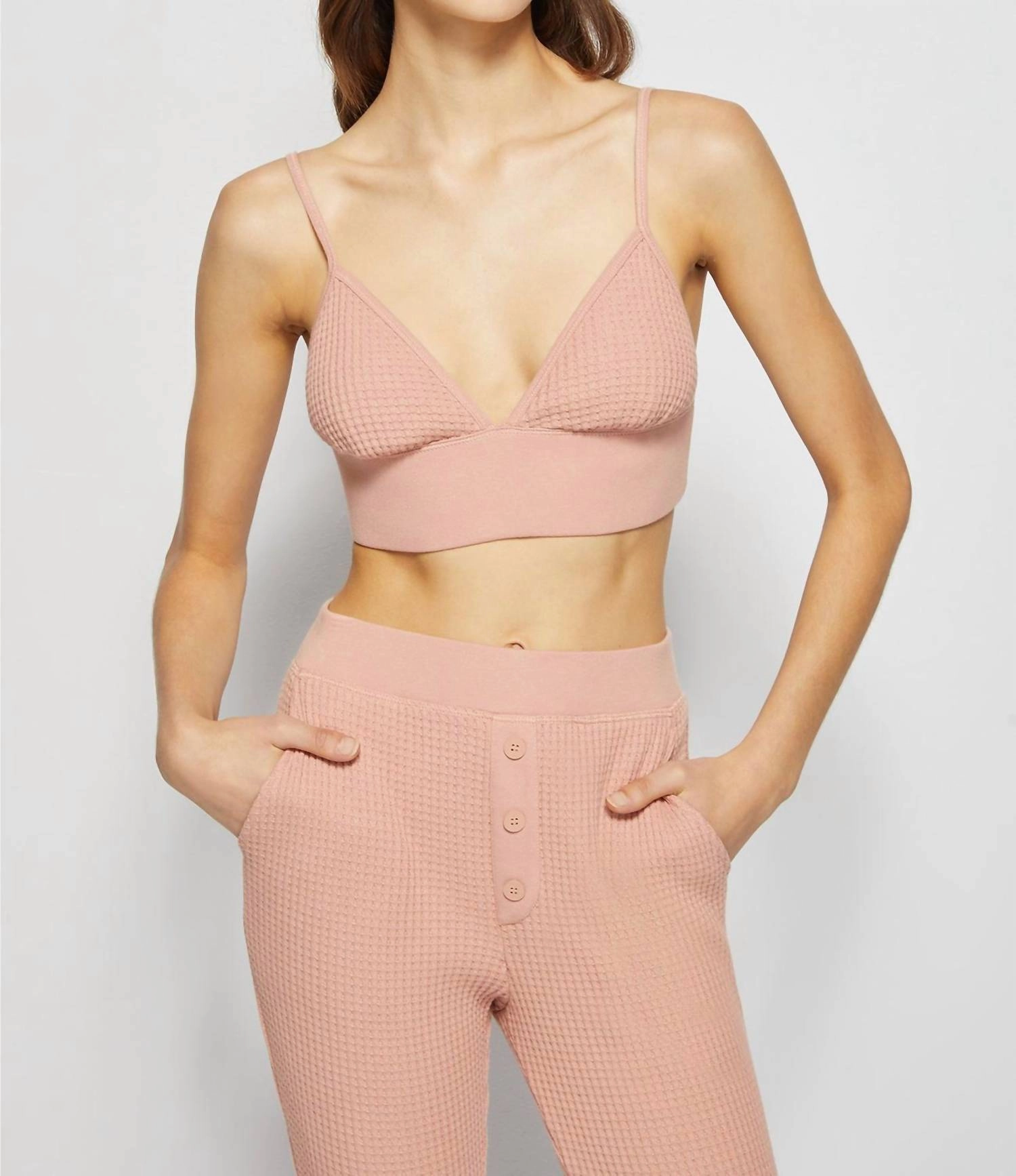 Juliette Waffle Bralette In Chai