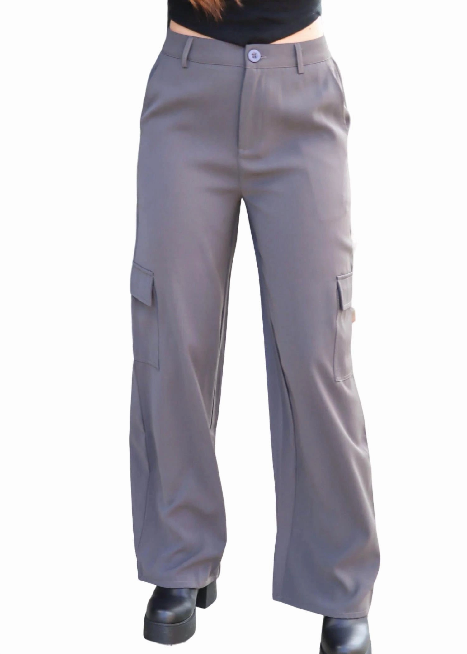 Just Getting Started Cargo Pants In Charcoal Bottoms Womens outlet online store