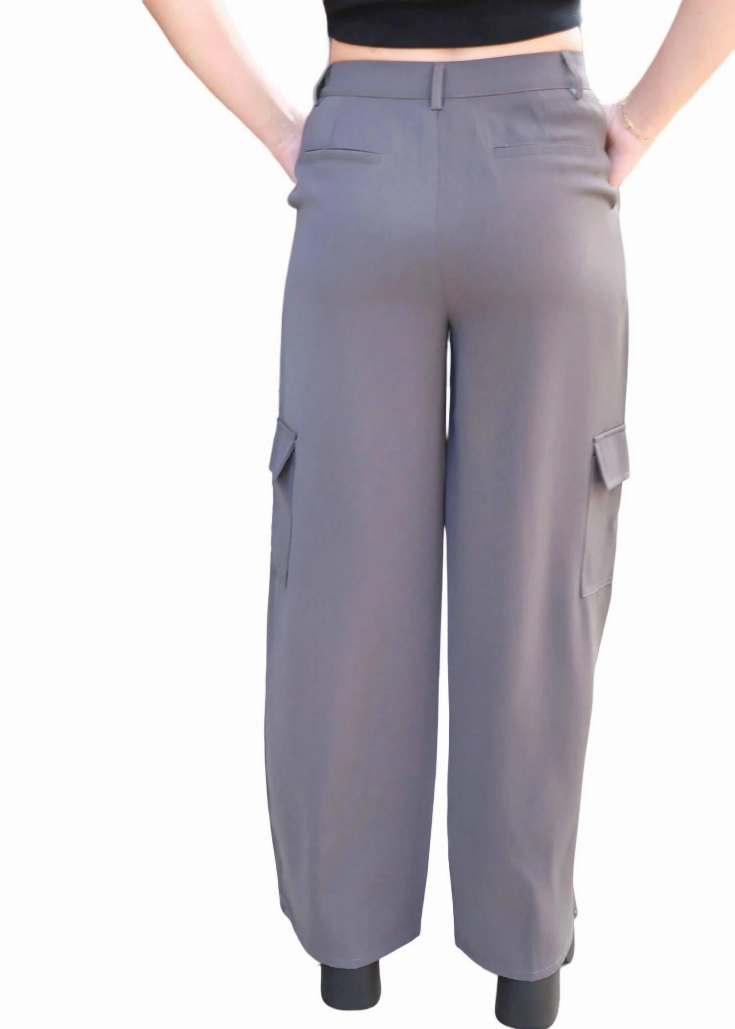 Just Getting Started Cargo Pants In Charcoal