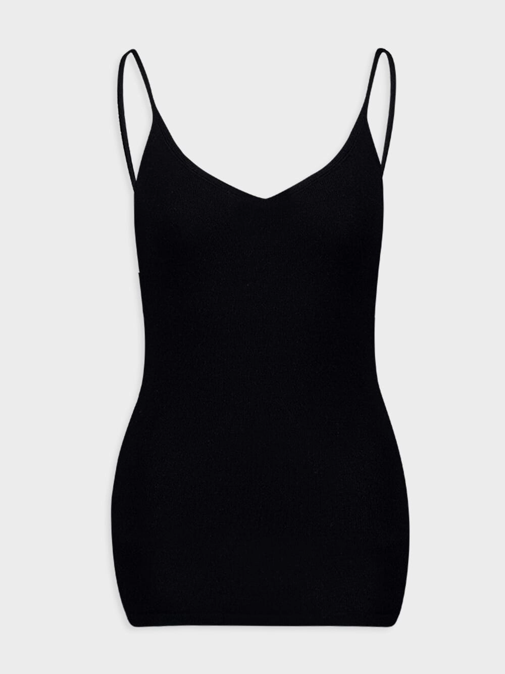 Kali Black Spaghetti Strap Cashmere Top Knitwear Womens - women's knitwear cheap