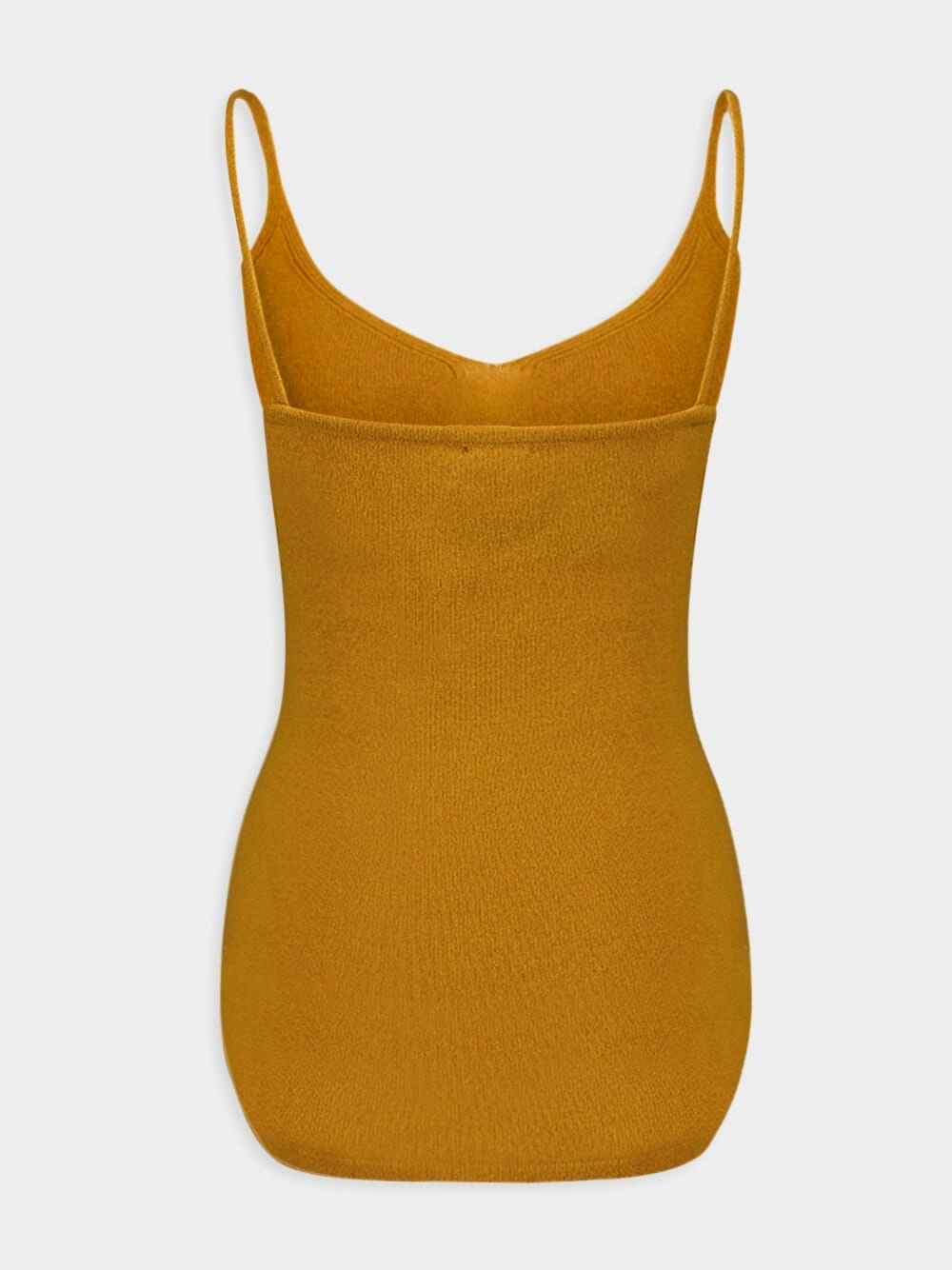 Kali Mustard Spaghetti Strap Cashmere Top