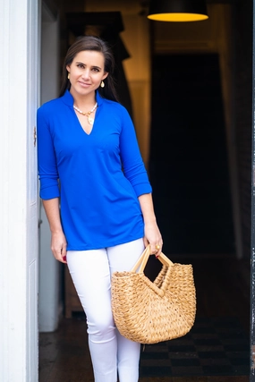 Katherine Way Largo Tunic - Royal womens blouses promo