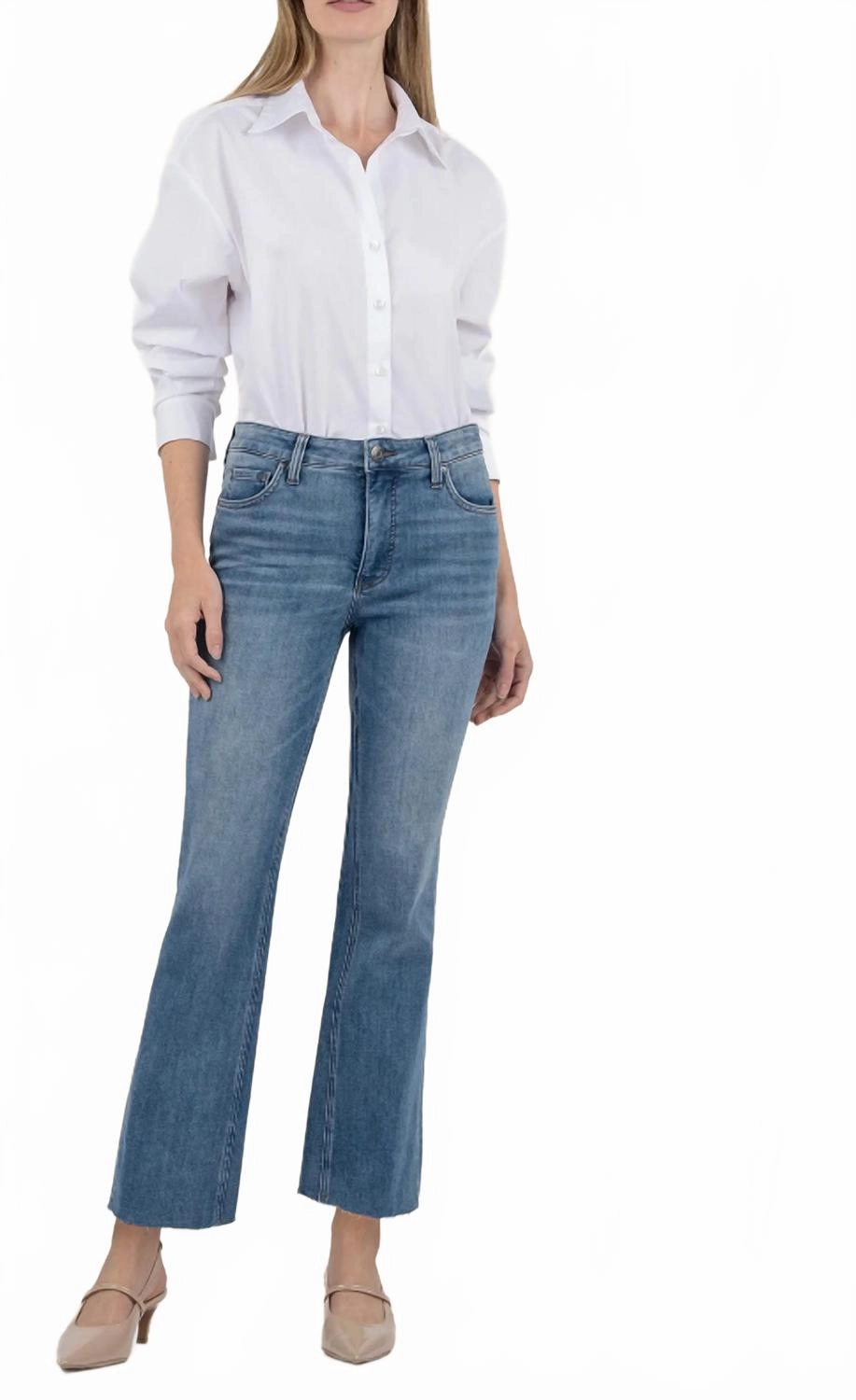 Kelsey High Rise Ankle Flare In Brace womens wide-leg pants promo
