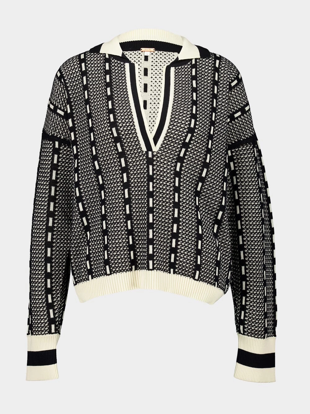 Kene Geometry Cotton Top Knitwear Womens - women's knitwear cheap