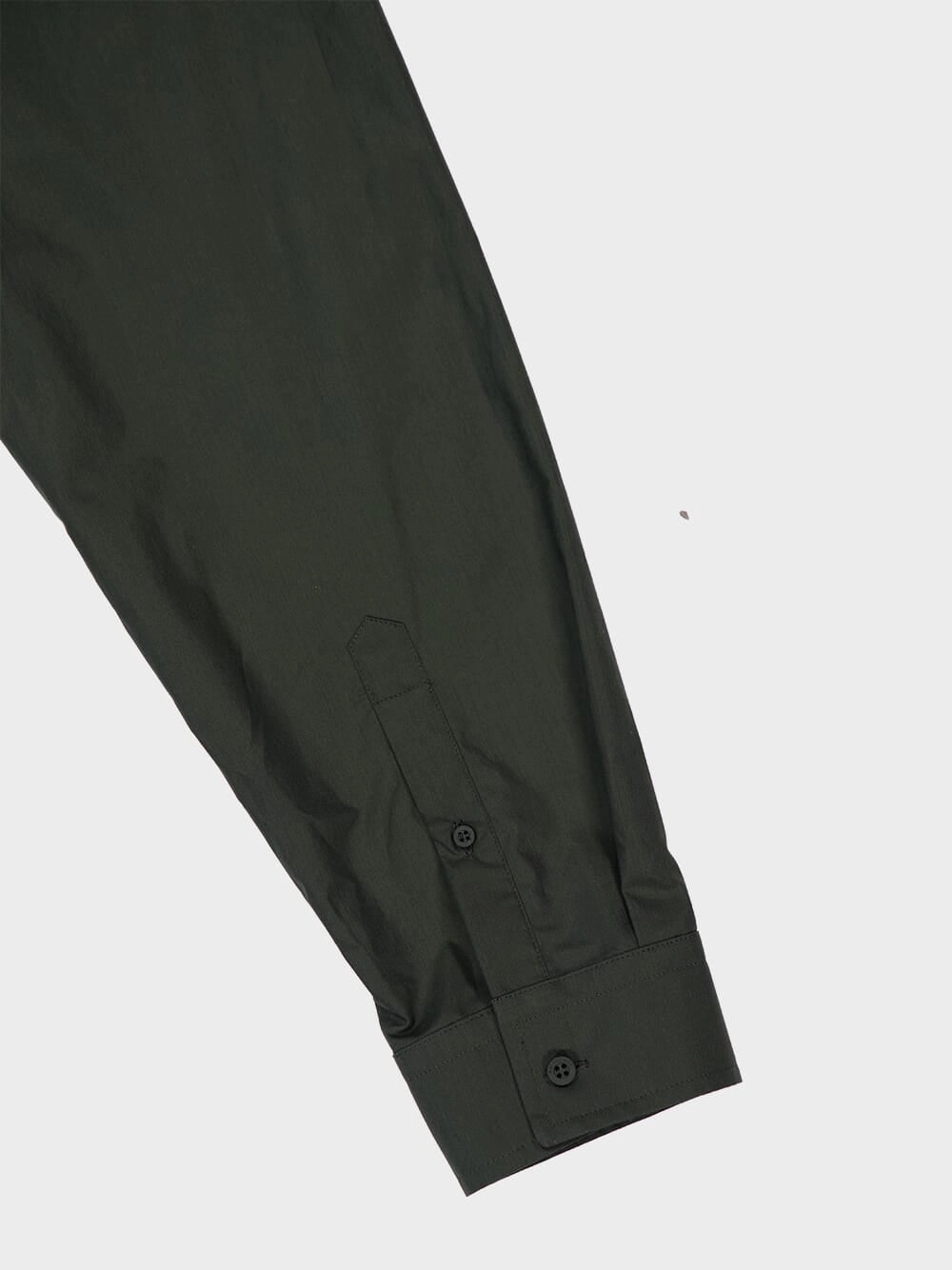 Khaki Green Logo Print Long Sleeve Shirt