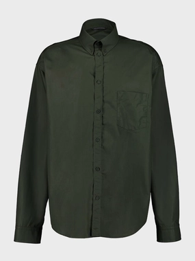 Khaki Green Logo Print Long Sleeve Shirt Tops Mens - graphic tees sale