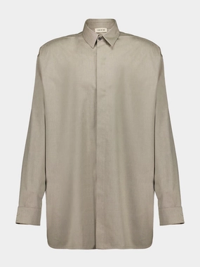 Khaki Green Oxford Vented Button-Up Shirt Suits Mens - men's suits outlet