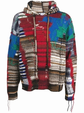 Knit Hoodie Tops Mens - thermal tops