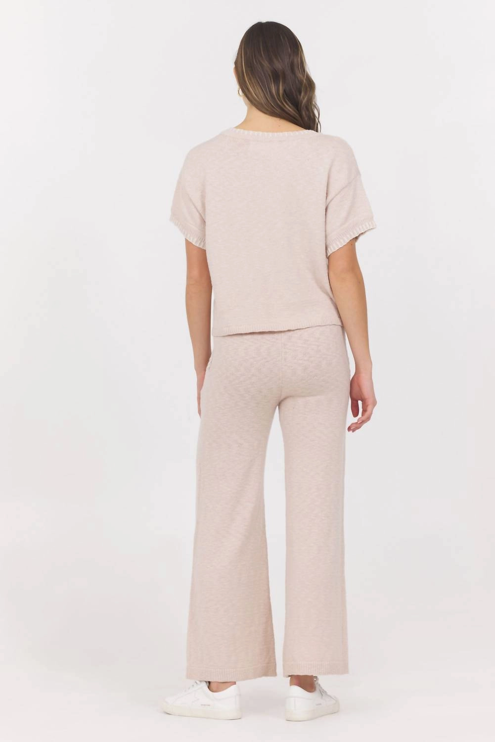 Knit Pant With Whip Stitch In Summer Sand