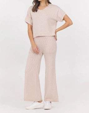 Knit Pant With Whip Stitch In Summer Sand womens sweatpants cheap