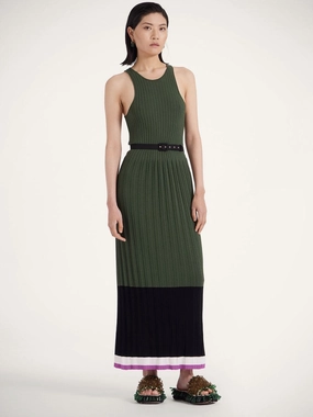 Knit Pliss Racer-Back Dress Knitwear Womens - women's knitwear cheap