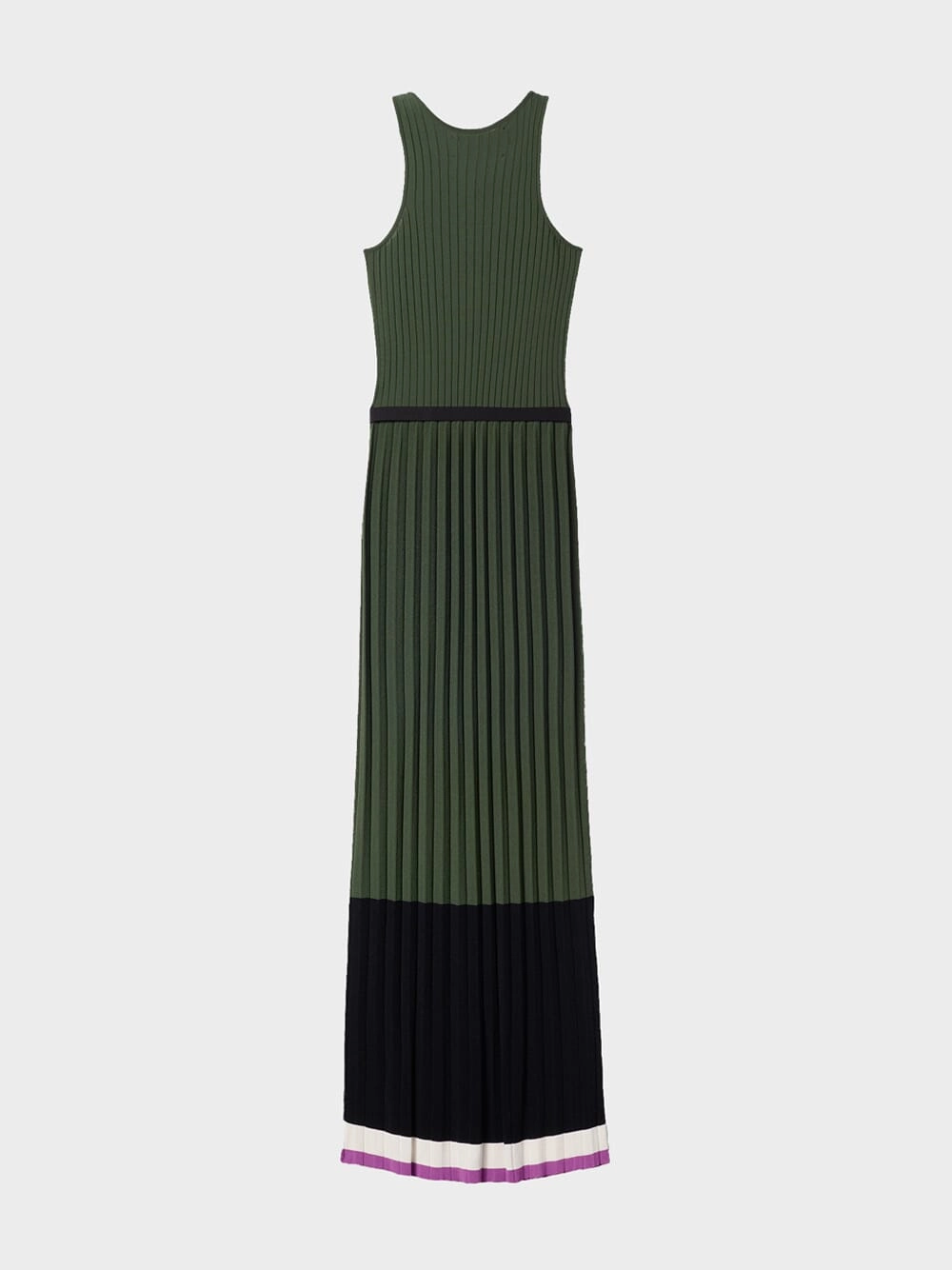 Knit Pliss Racer-Back Dress