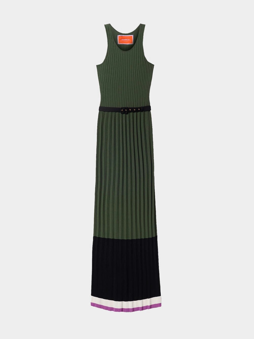 Knit Pliss Racer-Back Dress