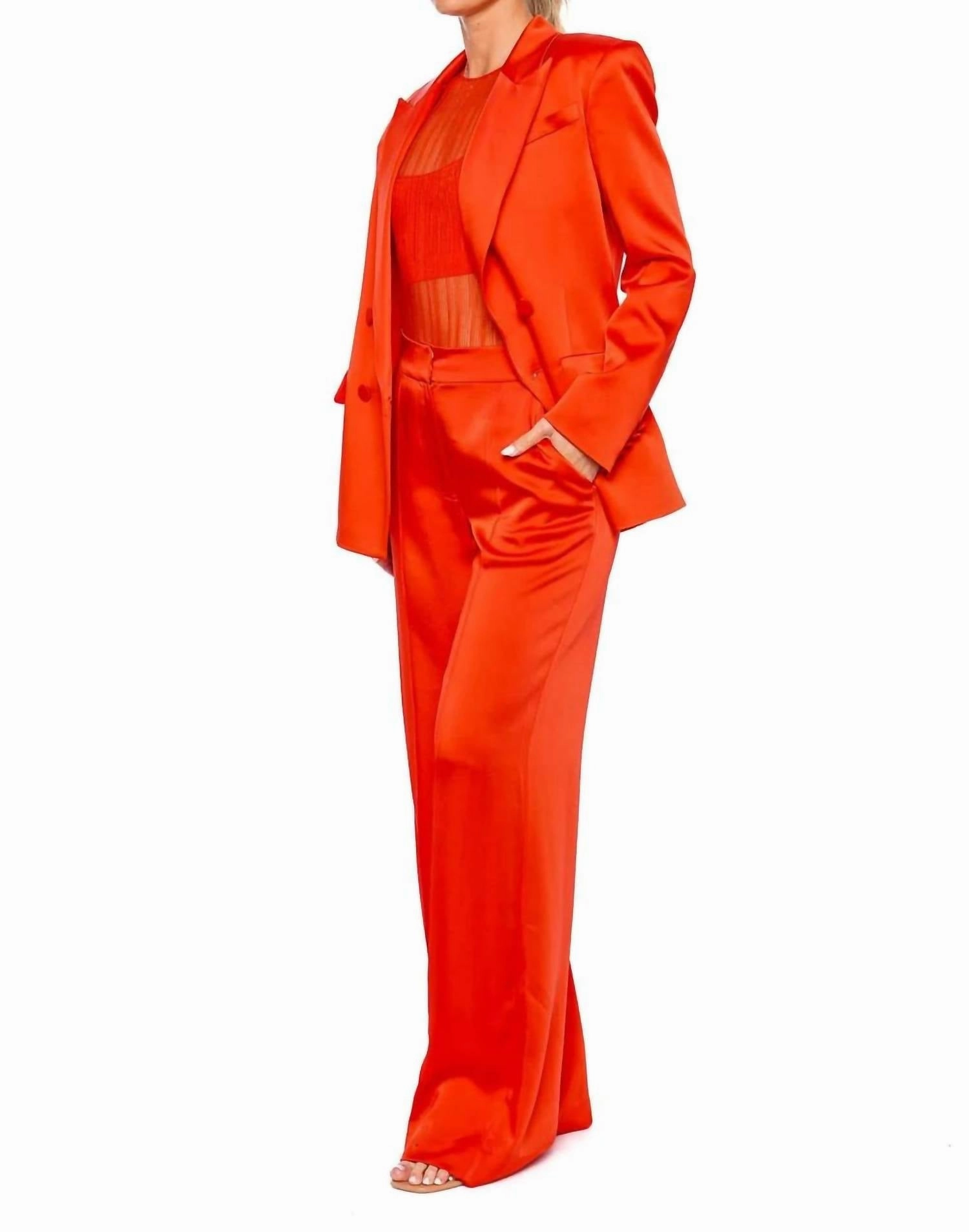Kyra Wide Leg Pant In Flame