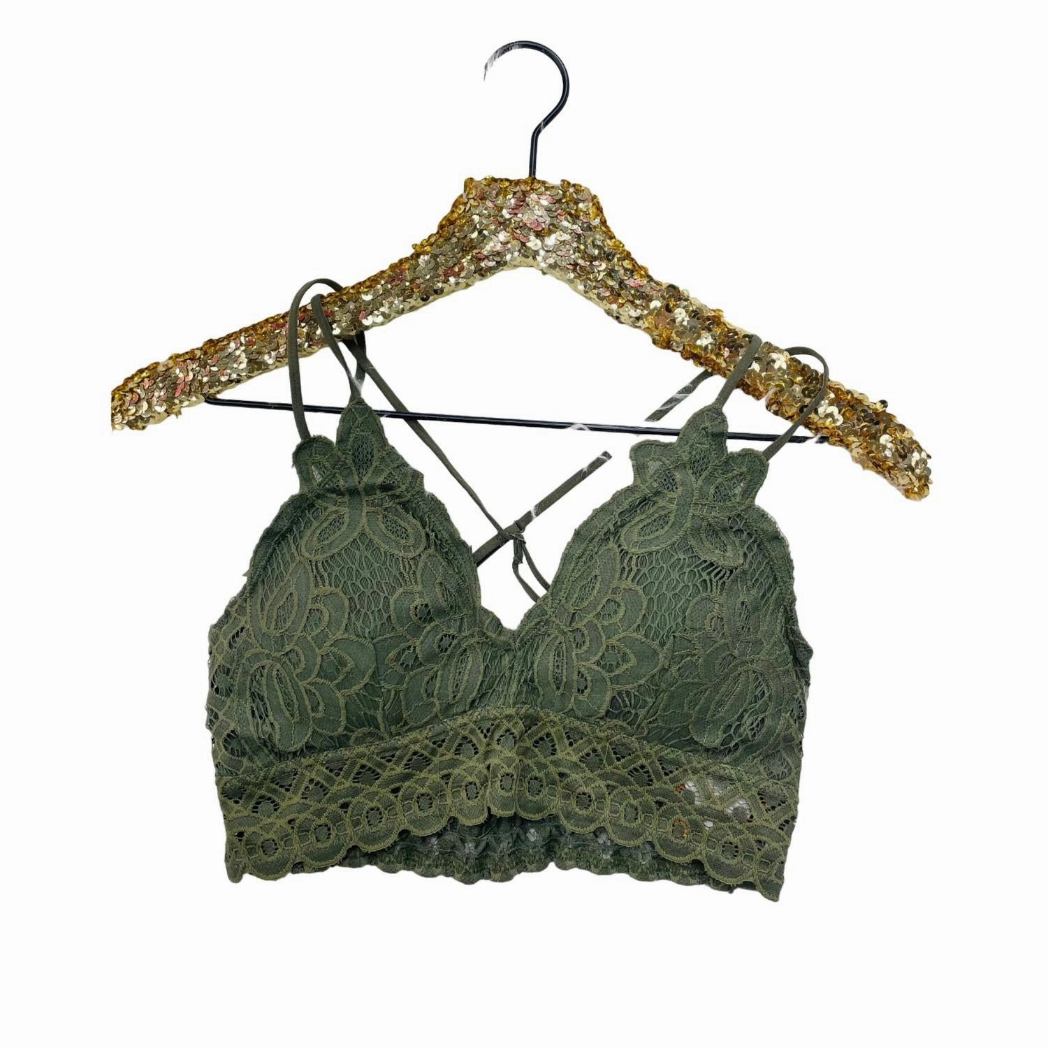 Lace Bralette In Olive