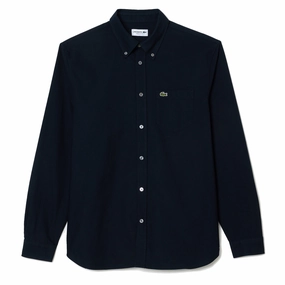 Lacoste Regular Fit Oxford Shirt Navy Blue mens tank tops best deals