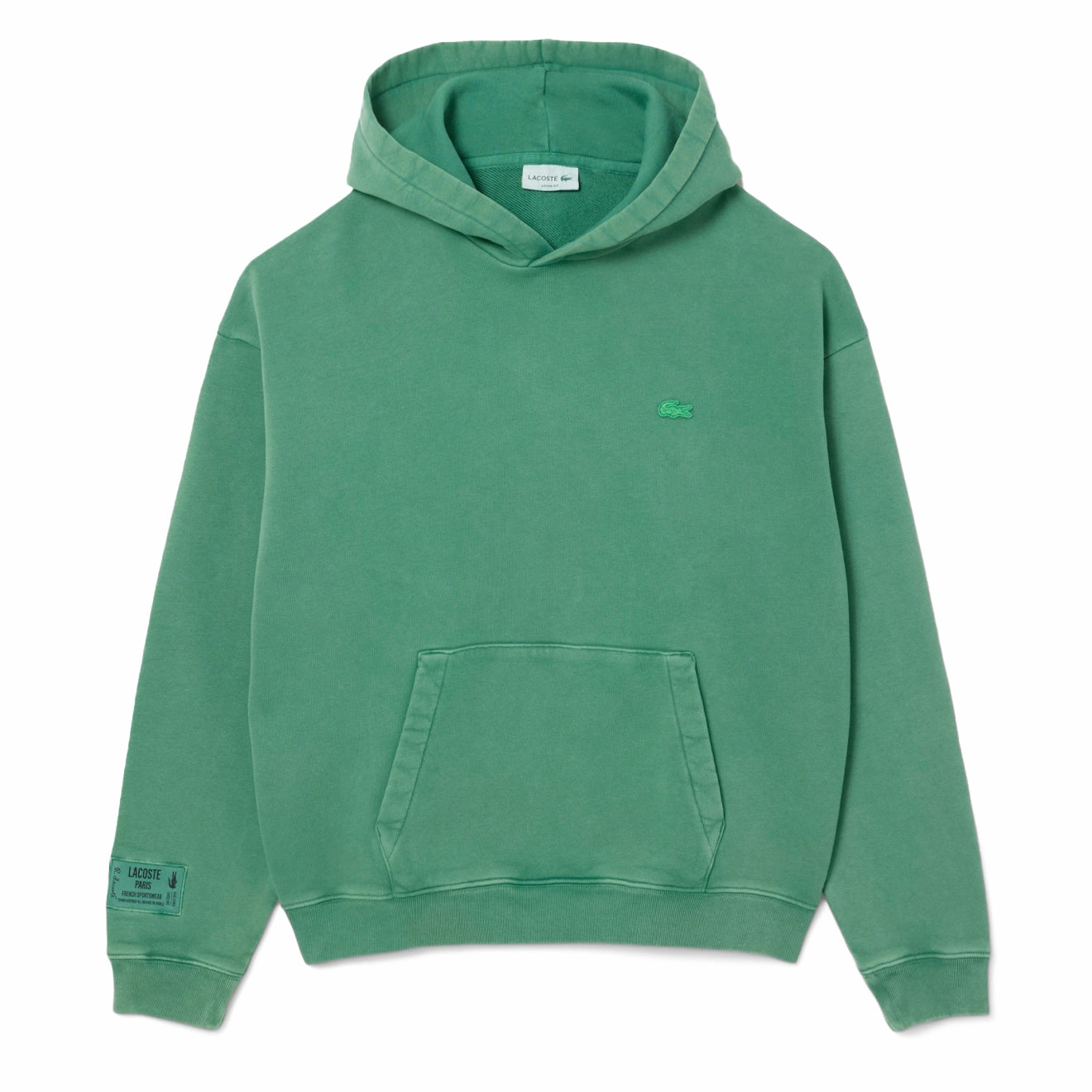 Lacoste Washed Effect Hoodie Pine Green mens long sleeves cheap