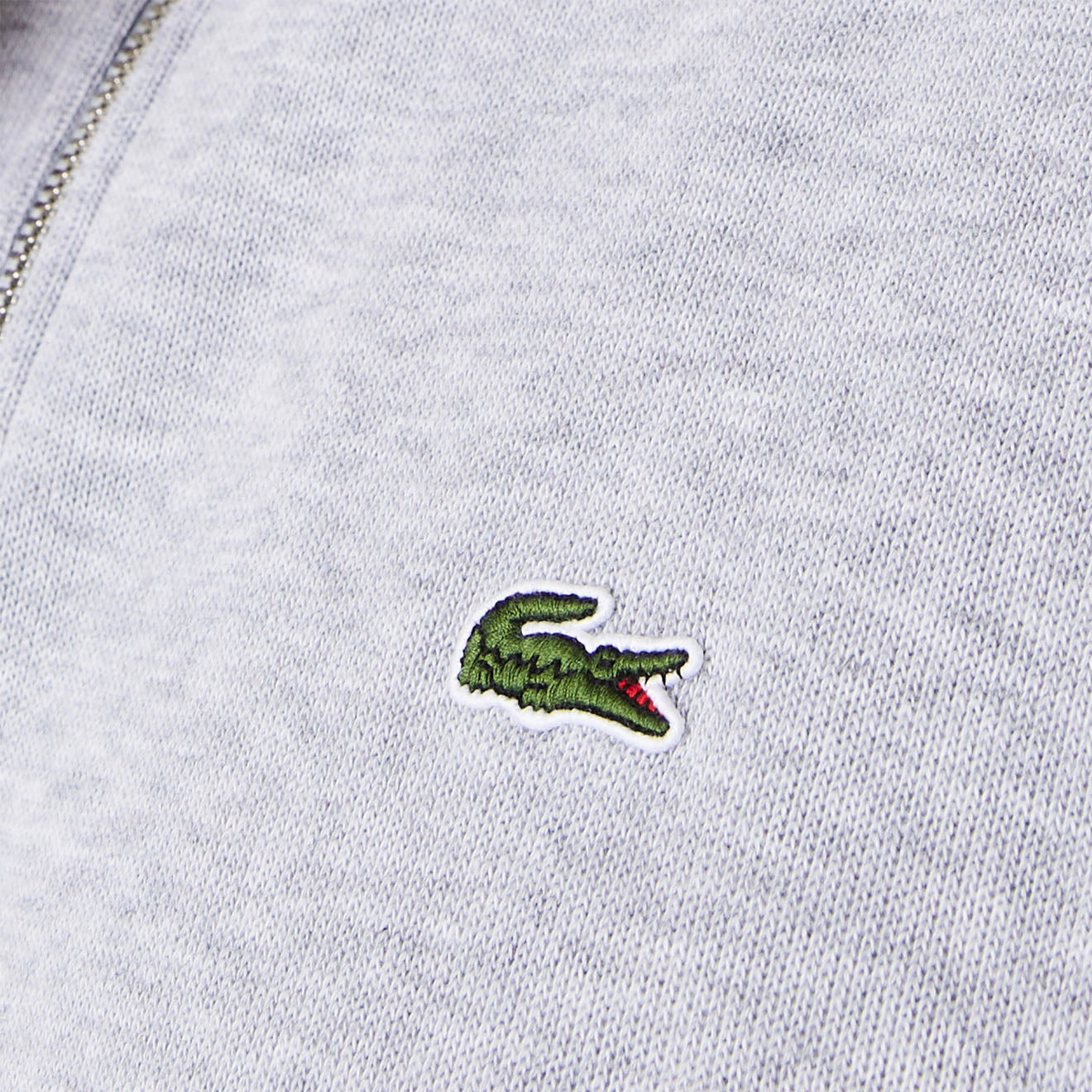 Lacoste Zip-Up High Neck Interlock Sweatshirt Light Heathered Grey