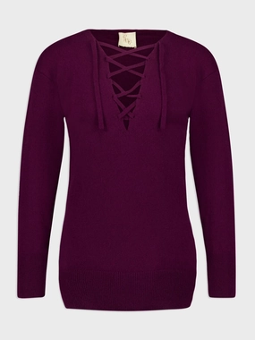 Lactarius Italian Plum Cashmere Jumper Knitwear Womens - women's knitwear cheap