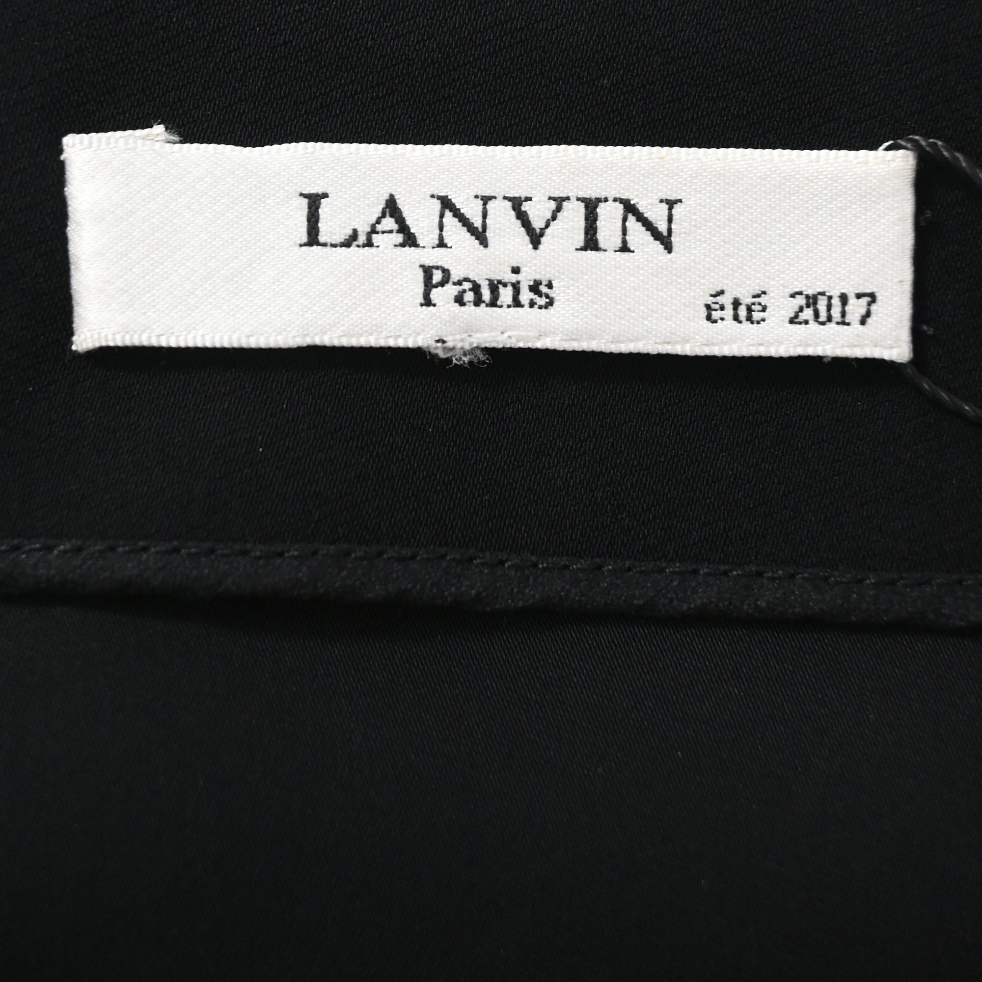 Lanvin Mini Pencil Skirt with Piping in Black Viscose