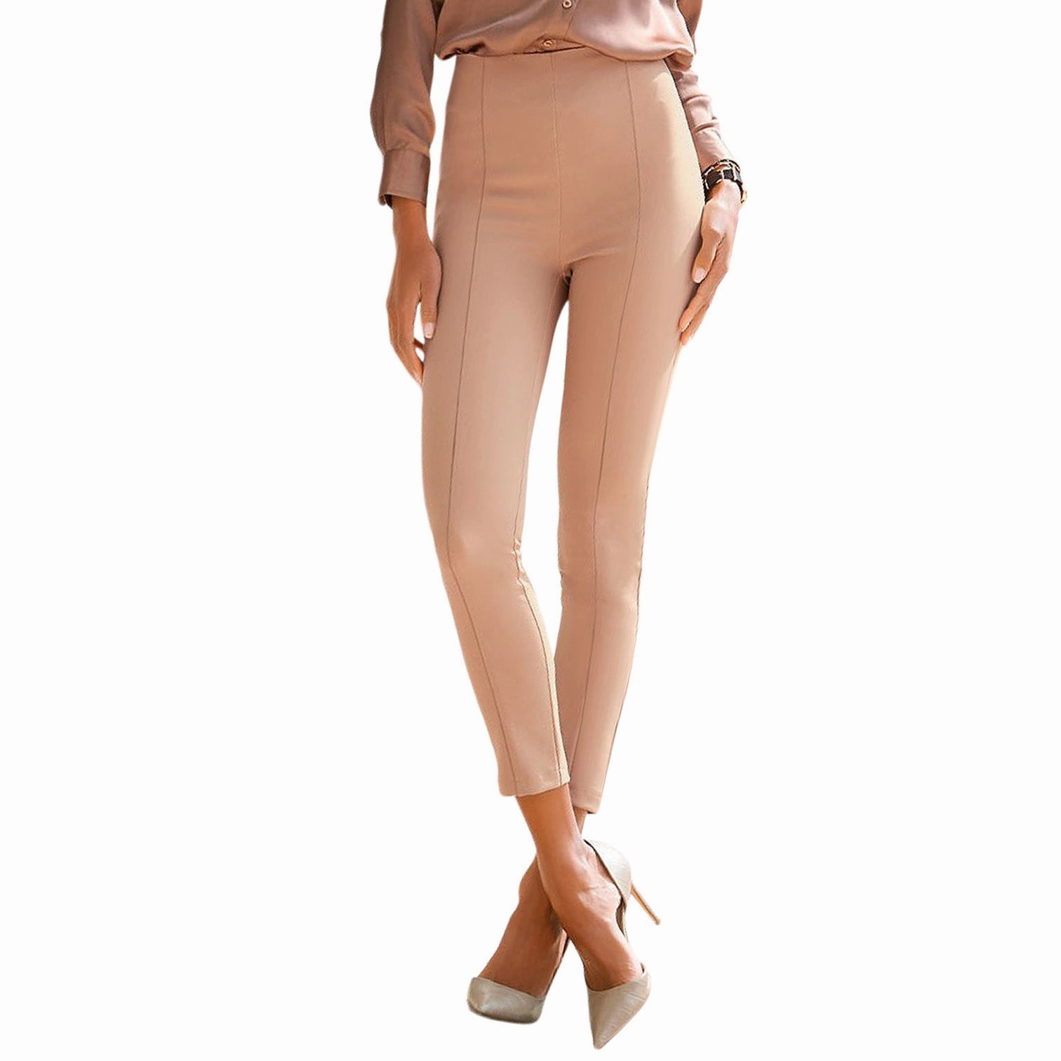 LASCANA Women's High Waisted Cropped Pants