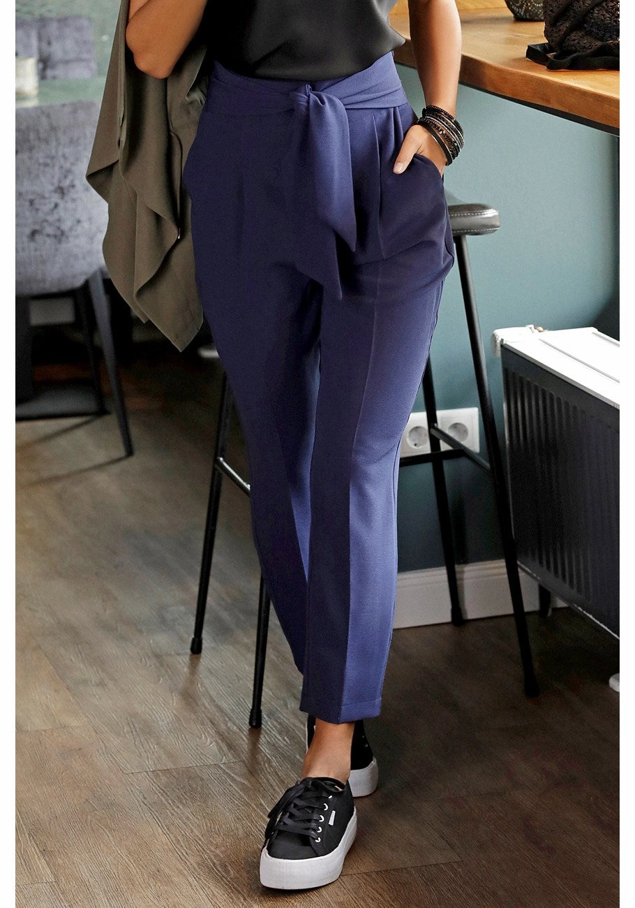 LASCANA Women's Tie Front High Waisted Pants