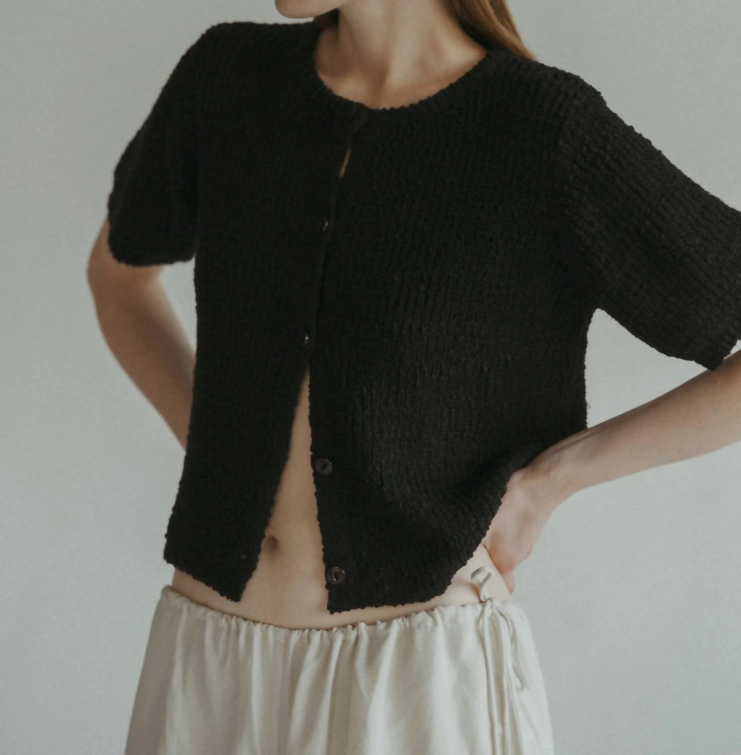 Laura Cardigan In Black Tops Womens - peplum tops outlet