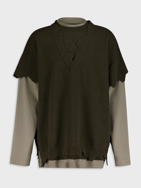 Layered Wool Sweater Knitwear Mens - men's sweaters sale