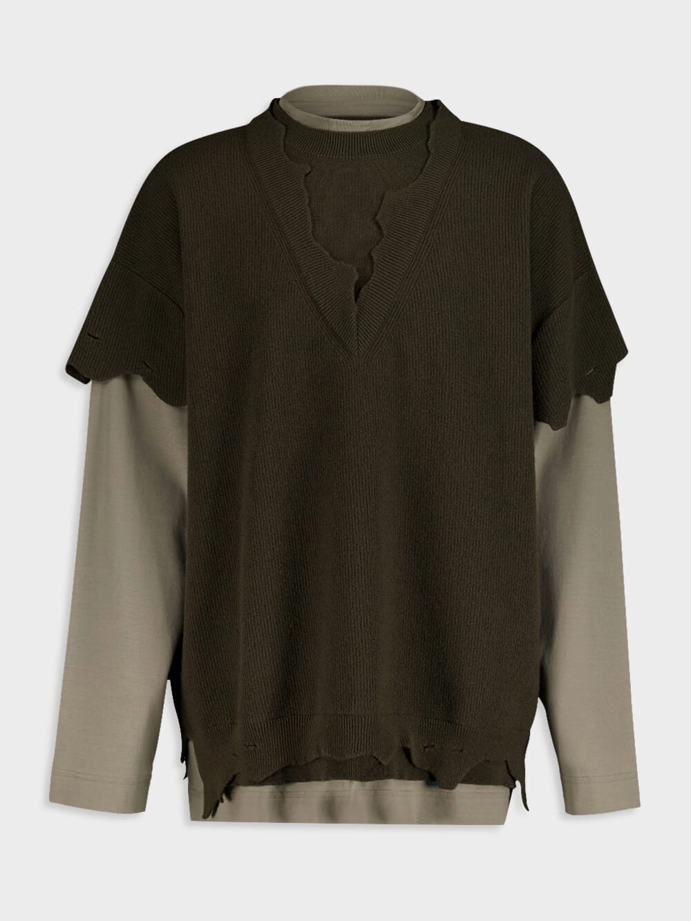 Layered Wool Sweater Knitwear Mens - men's sweaters sale