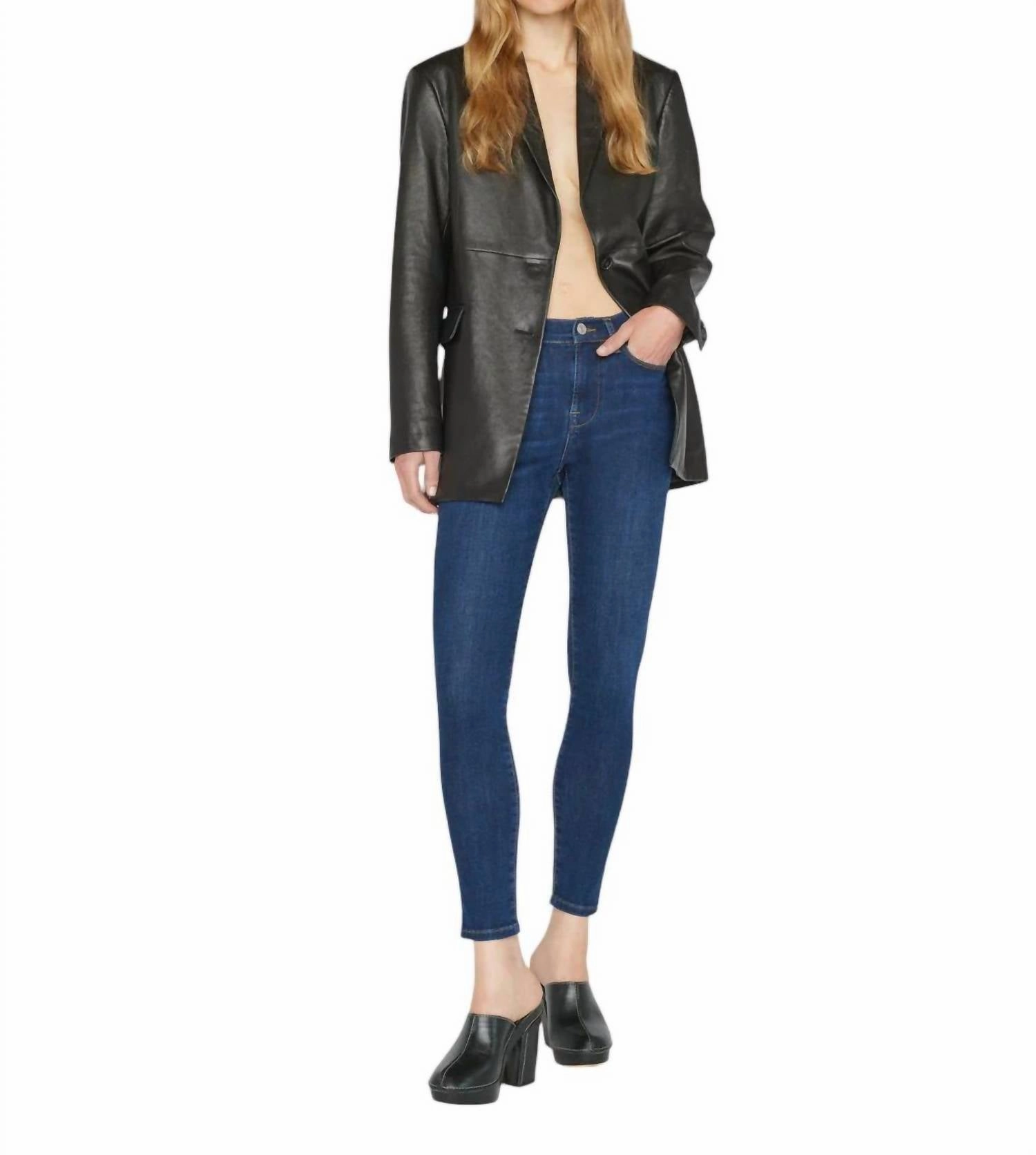 Le High Skinny Outseam Slit Jean In Majesty