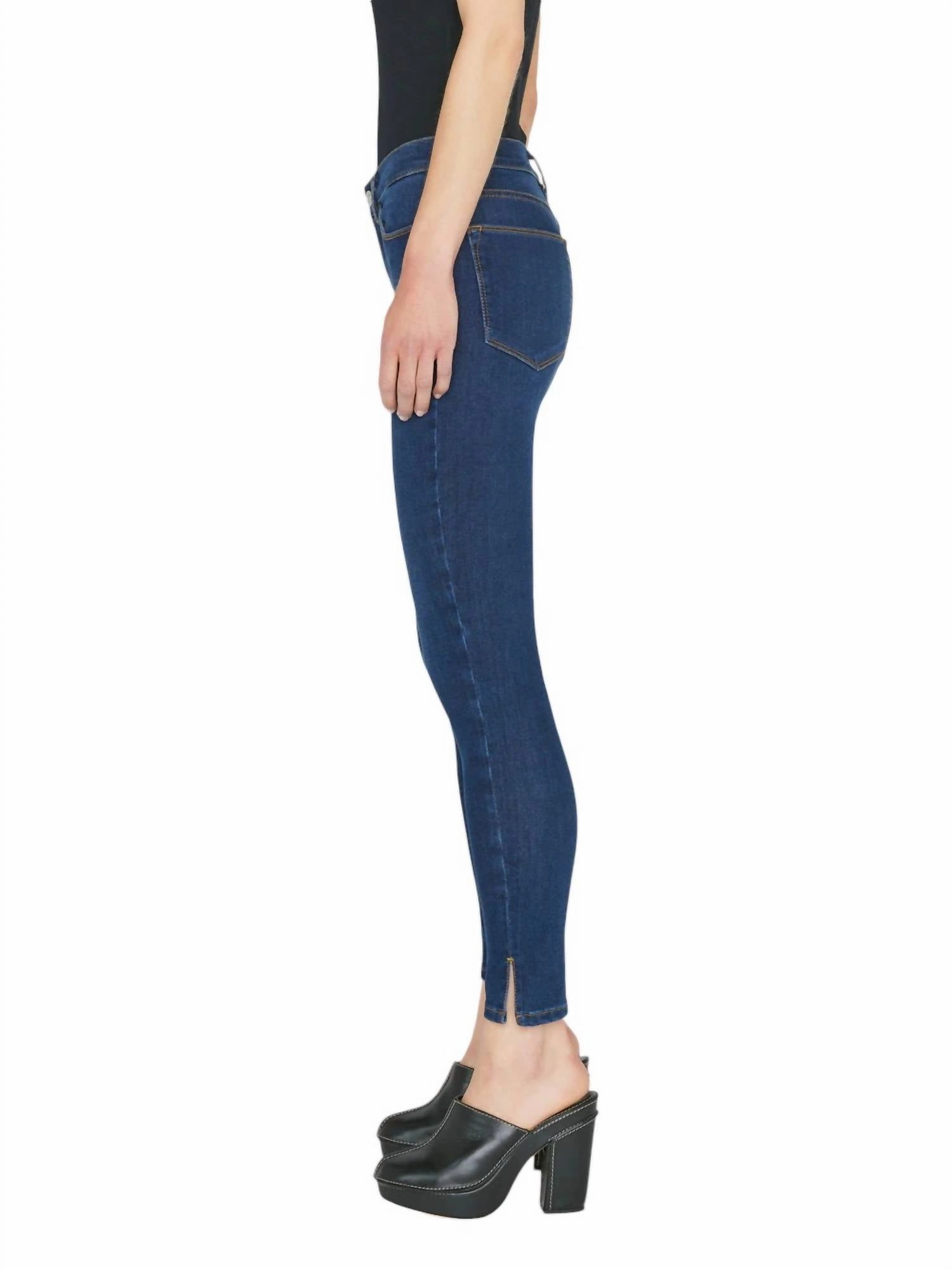 Le High Skinny Outseam Slit Jean In Majesty