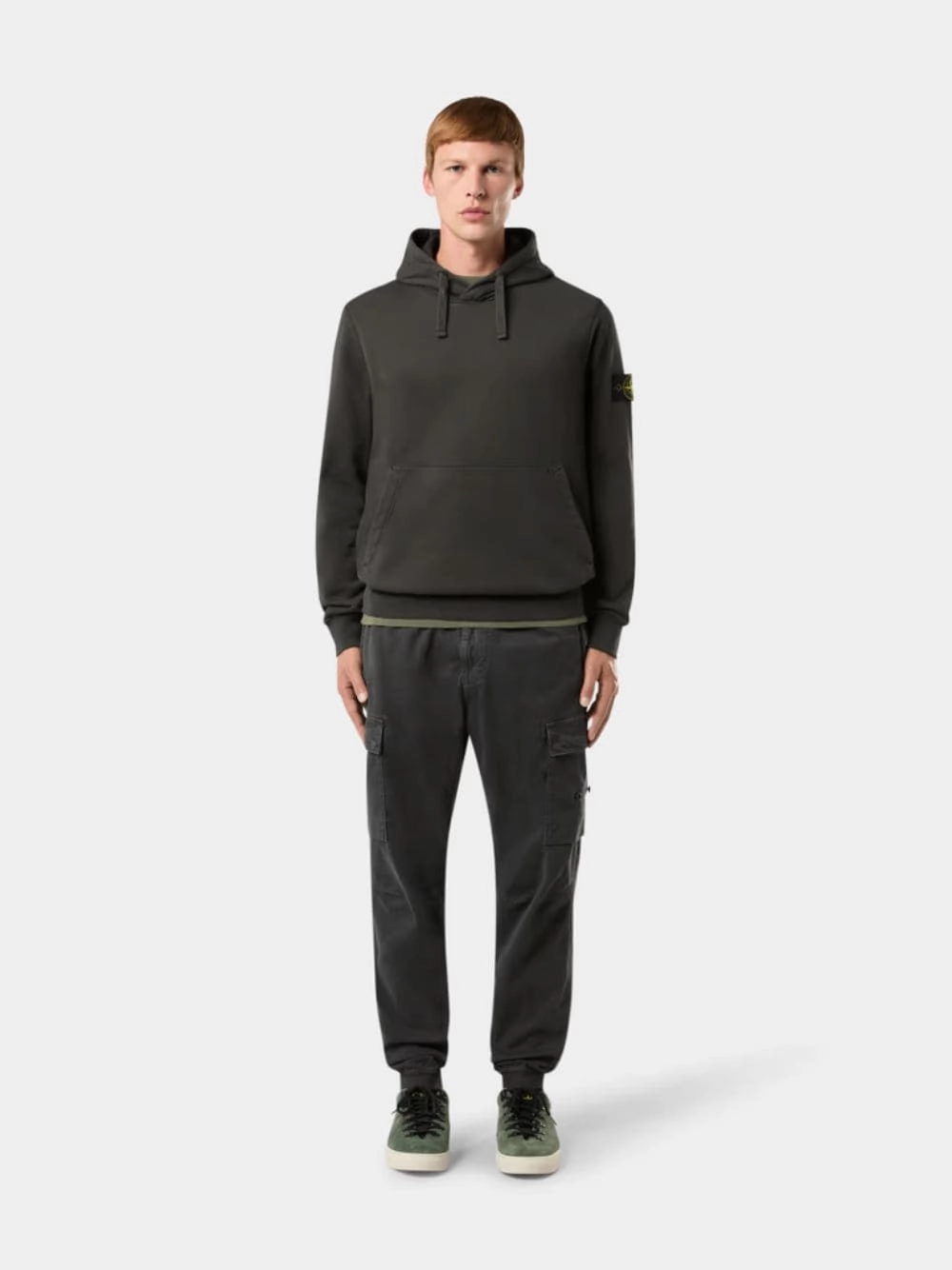 Lead Grey Hooded Sweatshirt with Pouch Pocket