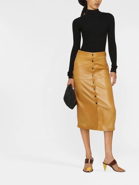 Leather Midi Skirt womens slacks clearance
