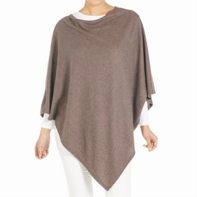Leightweight Brushed Poncho - Brown womens blouses promo