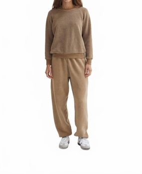 Leo Reverse Crewneck In Latte Tops Womens - ruffle blouses