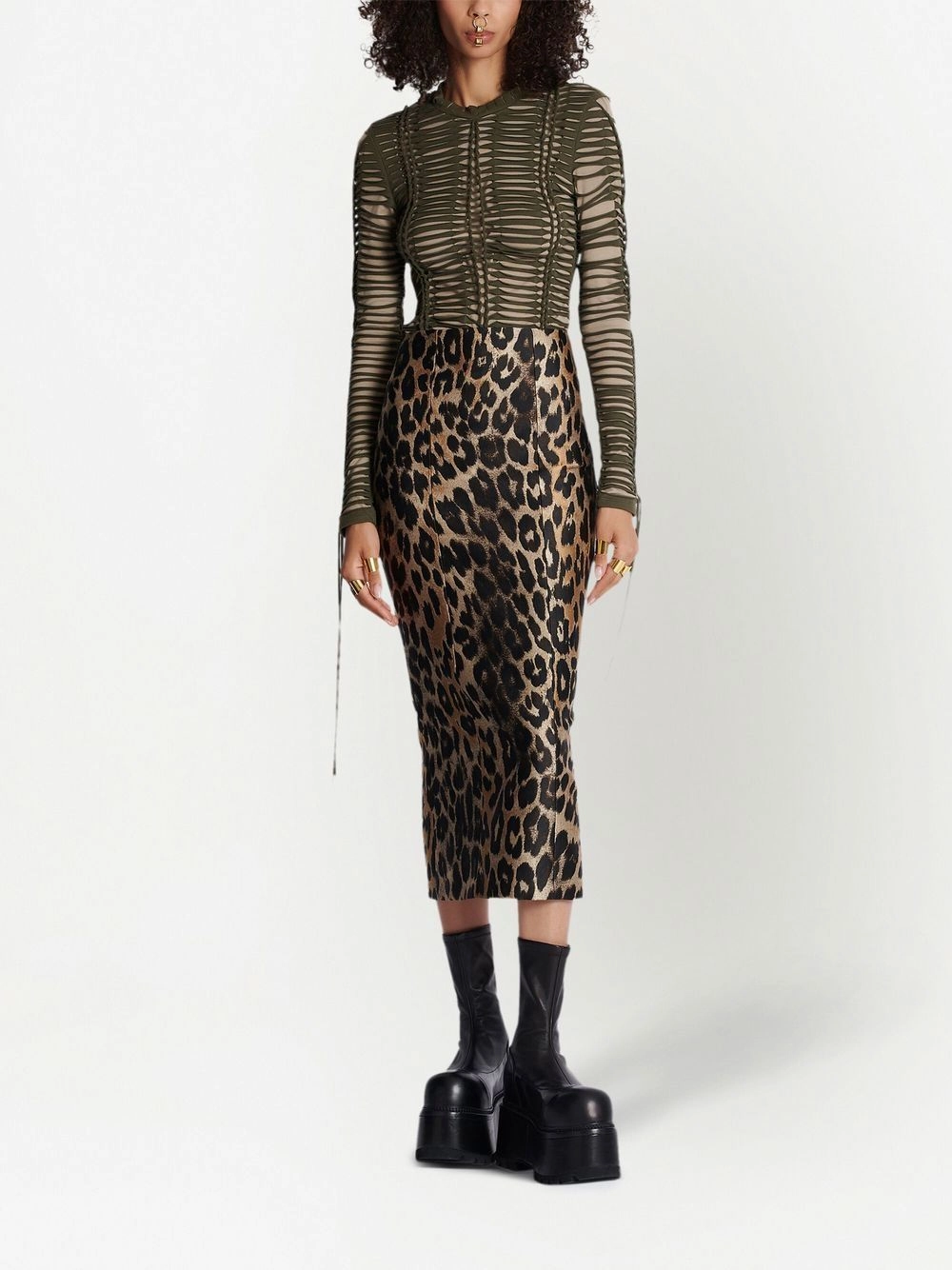 Leopard pencil skirt
