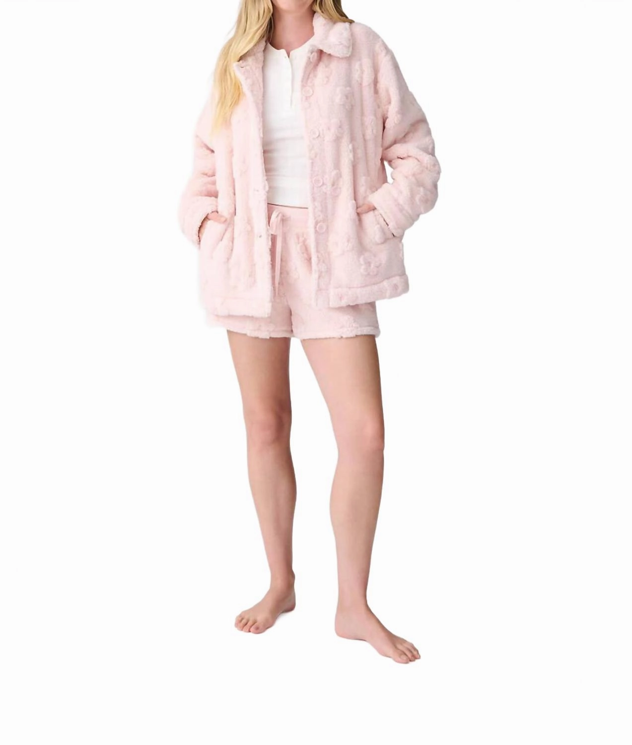 Lets Get Cozy Cardigan In Mineral Rose Quartz