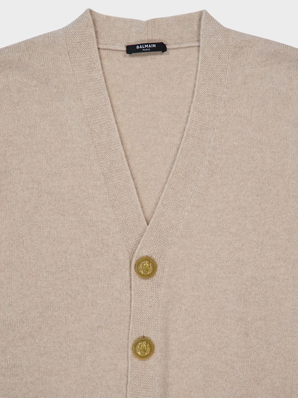 Light Beige Cashmere Buttoned Cardigan